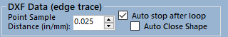 DXF Data (edge trace) group