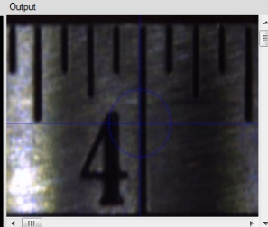 Camera view of a scale in inches