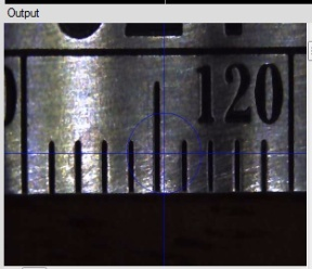 Camera view of a scale in millimetres
