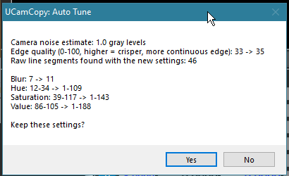 Auto Tune keep the new values message