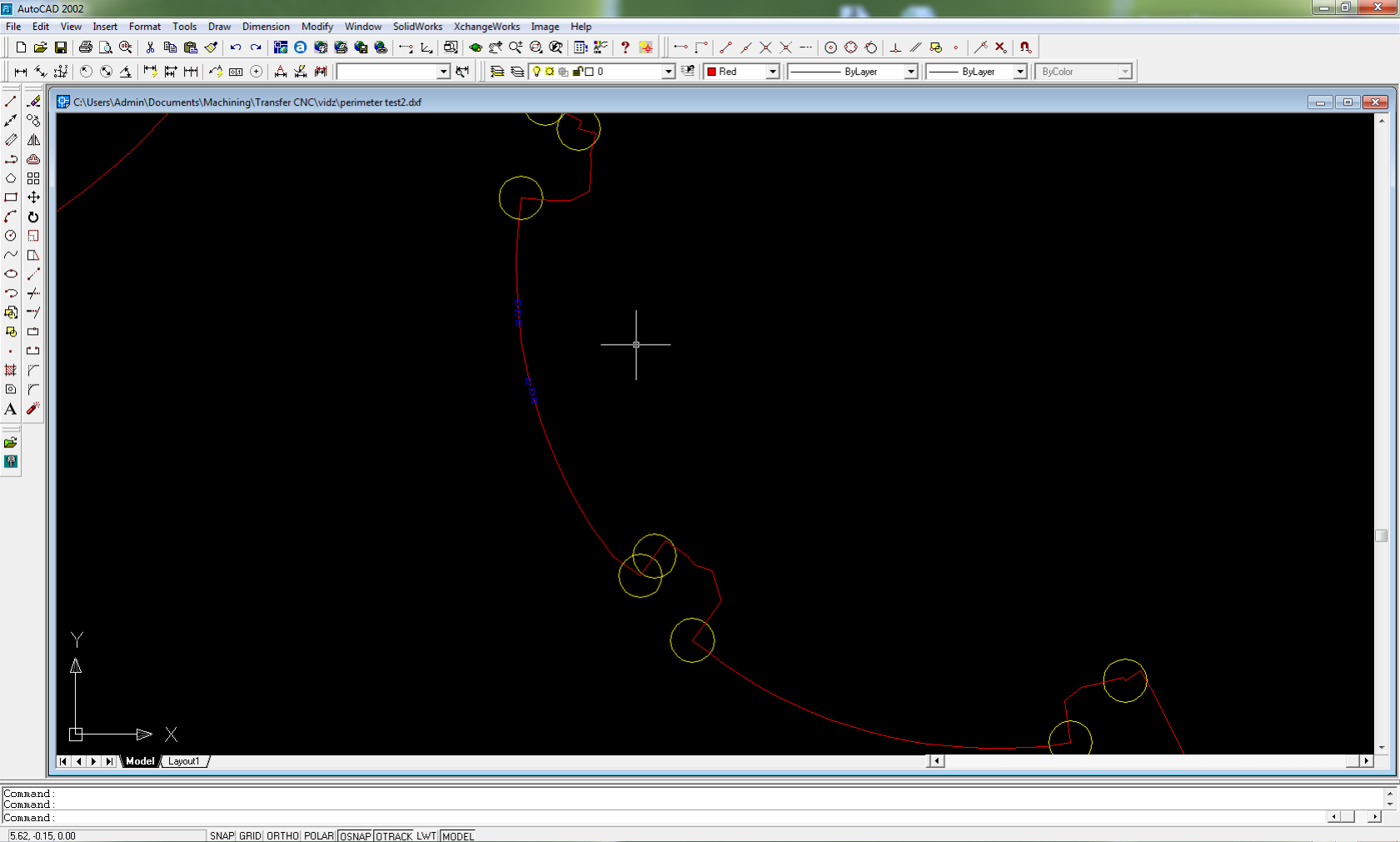 Recorded perimeter in a CAD program