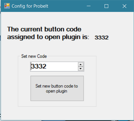 Config for ProbeIt dialog