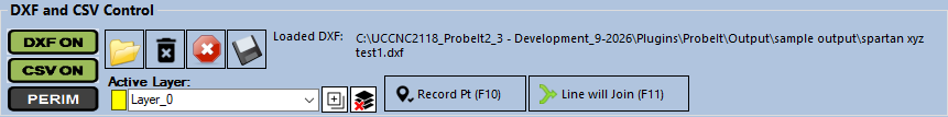 The DXF and CSV record controls