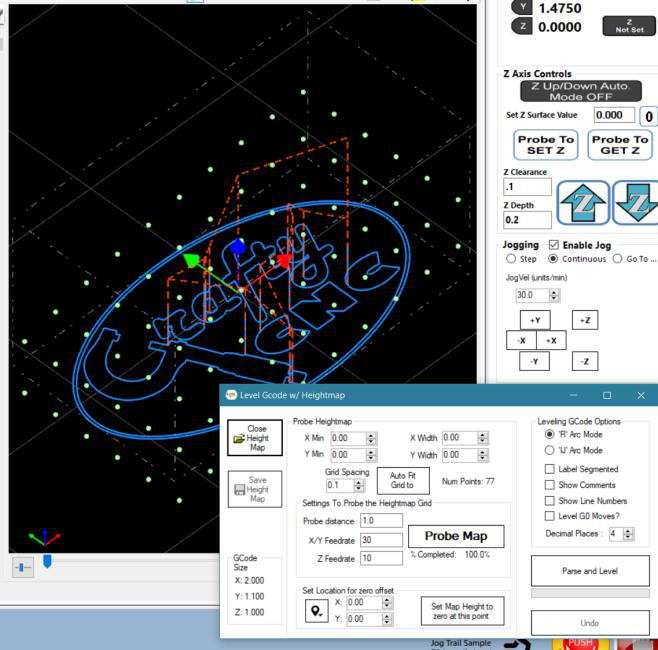 GCode and height map loaded