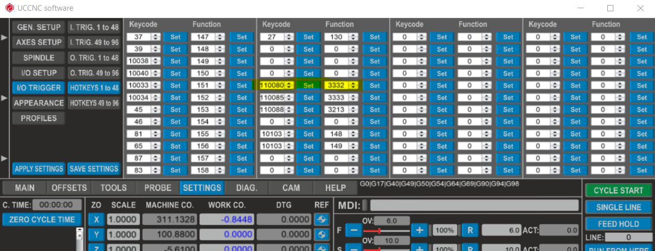 UCCNC hotkey setup