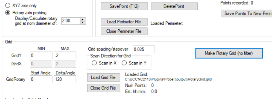 Rotary grid settings