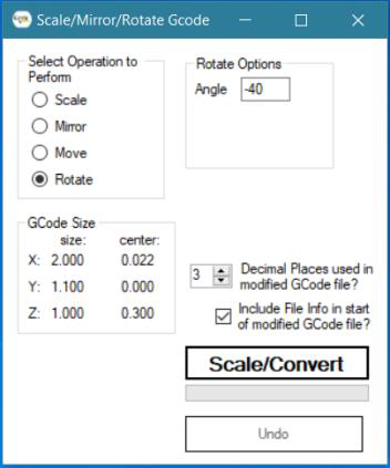 Scale/Mirror/Rotate GCode form
