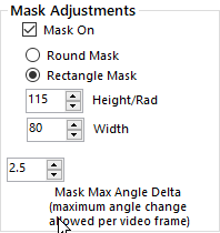 Mask Adjustments with the rectangle mask
