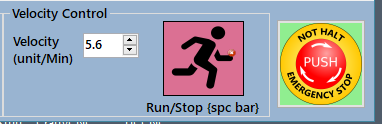 Run/Stop button, stopped (red)