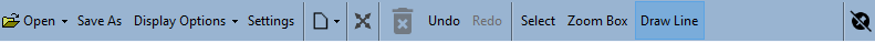 The viewer toolbar with the Draw Line button highlighted